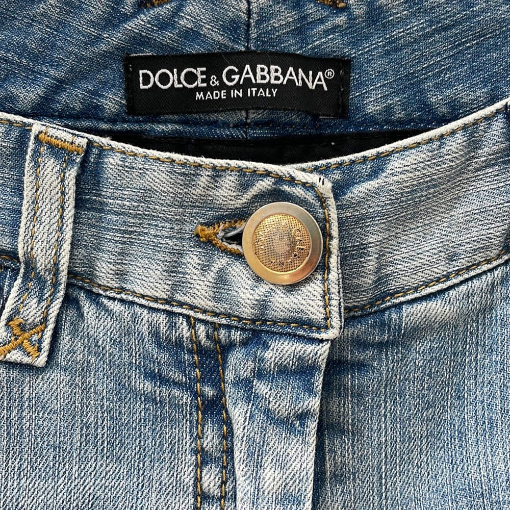 Dolce & Gabbana Light Wash Jeans with Ankle Zippers Size 42/6 - Picture 5 of 10